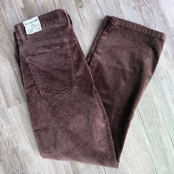 NWT Free People We The Free Risk Taker High Rise Corduroy Pants Brown Size 26 - Picture 10 of 10